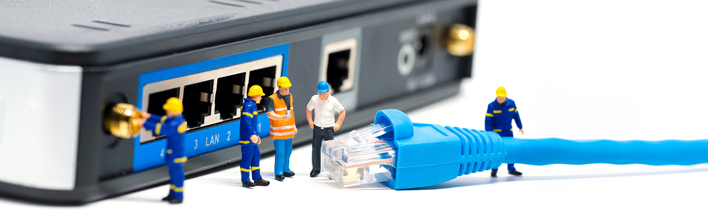 modem and workers