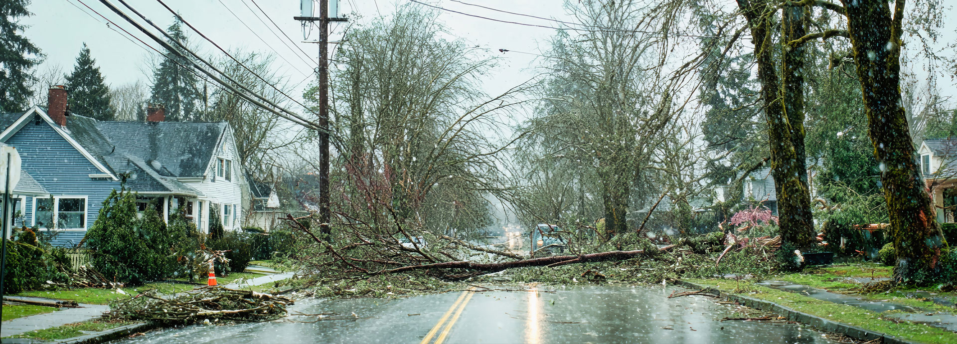 damaged utilities due to storm