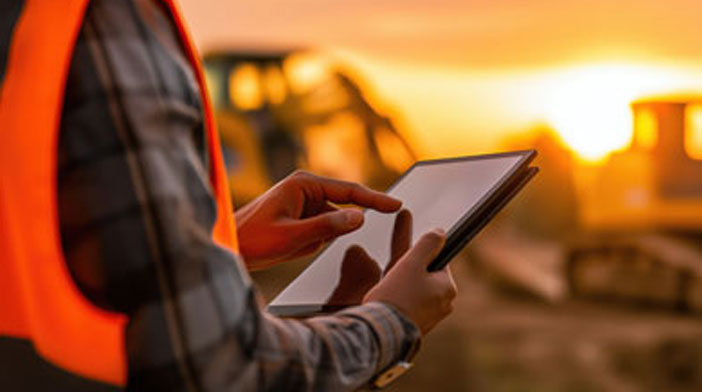man with a tablet